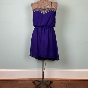 Purple Dress with Silver Embellishments
